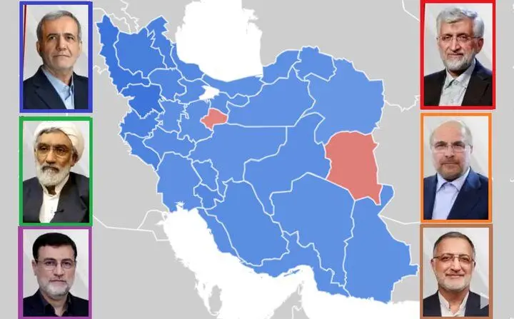 پزشکیان پیشتاز است / دوگانگی قالیباف-جلیلی جدی است / انتخابات ۲مرحله‌ای خواهد شد؟ + نمودار